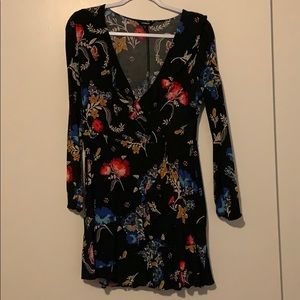 Express ruffle wrap style dress